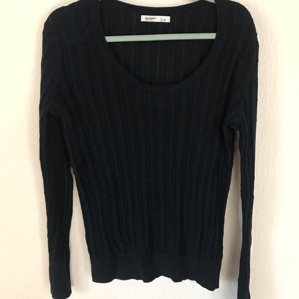 Black ribbed sweater